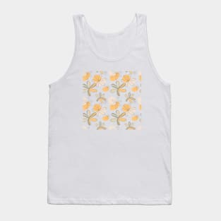 Yellow Cream Flower Line Tank Top